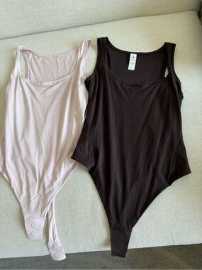 lululemon athletica Scoop Neck Bodysuits - Brown and baby Pink